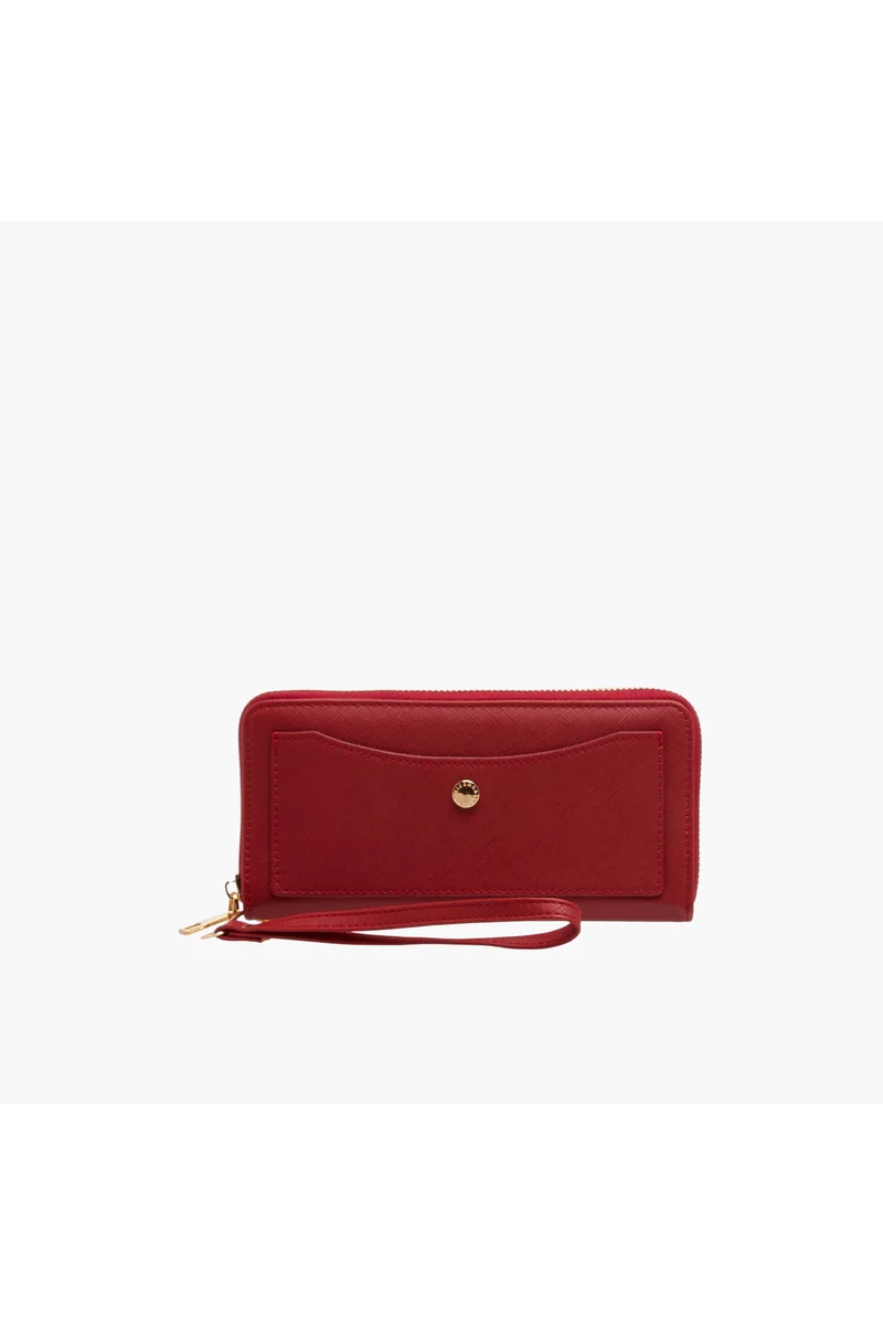 Sasha Textured Wallet with Zip Closure